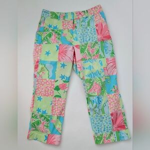 Lilly Pulitzer Vintage Patchwork Print Ankle Pants